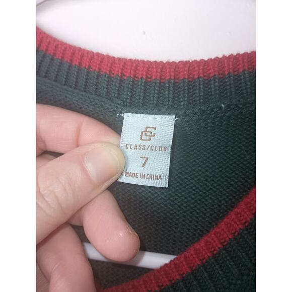 Not so Ugly Christmas Sweater Vest Xmas Train Green Boys Size 7 Cotton Holiday - Picture 2 of 4